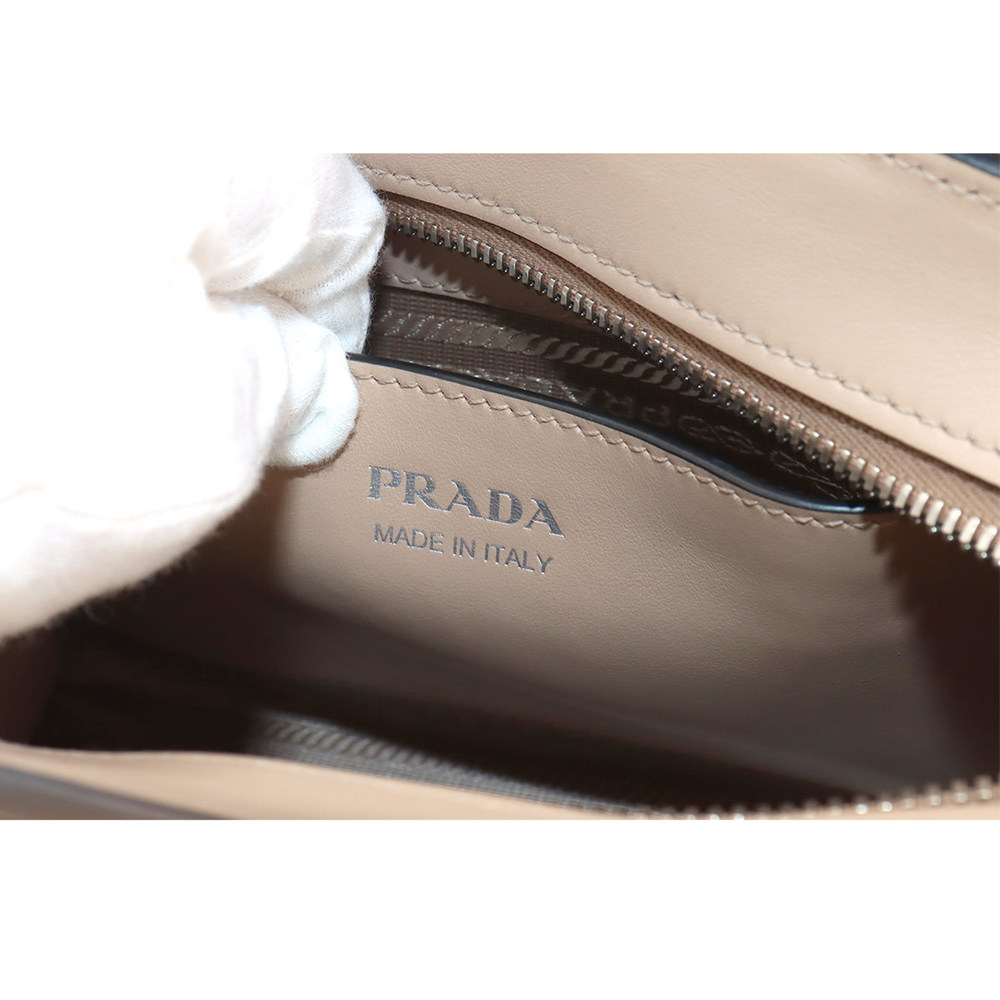 PRADA Kristen 2way hand shoulder bag saffiano leather pink beige 1BA269 silve... - Picture 7 of 10
